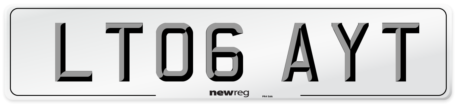 LT06 AYT Number Plate from New Reg
